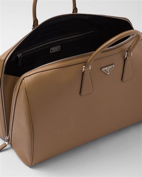 prada saffiano travel bag caramel|Caramel Saffiano Leather Travel Bag .